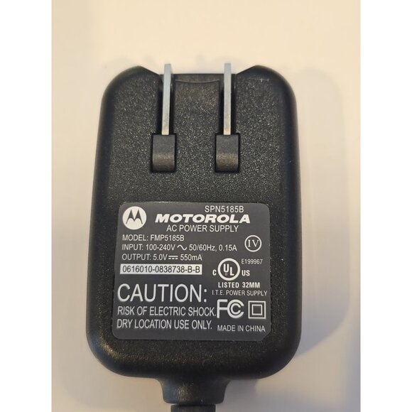 Motorola AC Power Supply Modle FMP5185B 5.0V 550mA Wall Charger Mini USB - Picture 5 of 6
